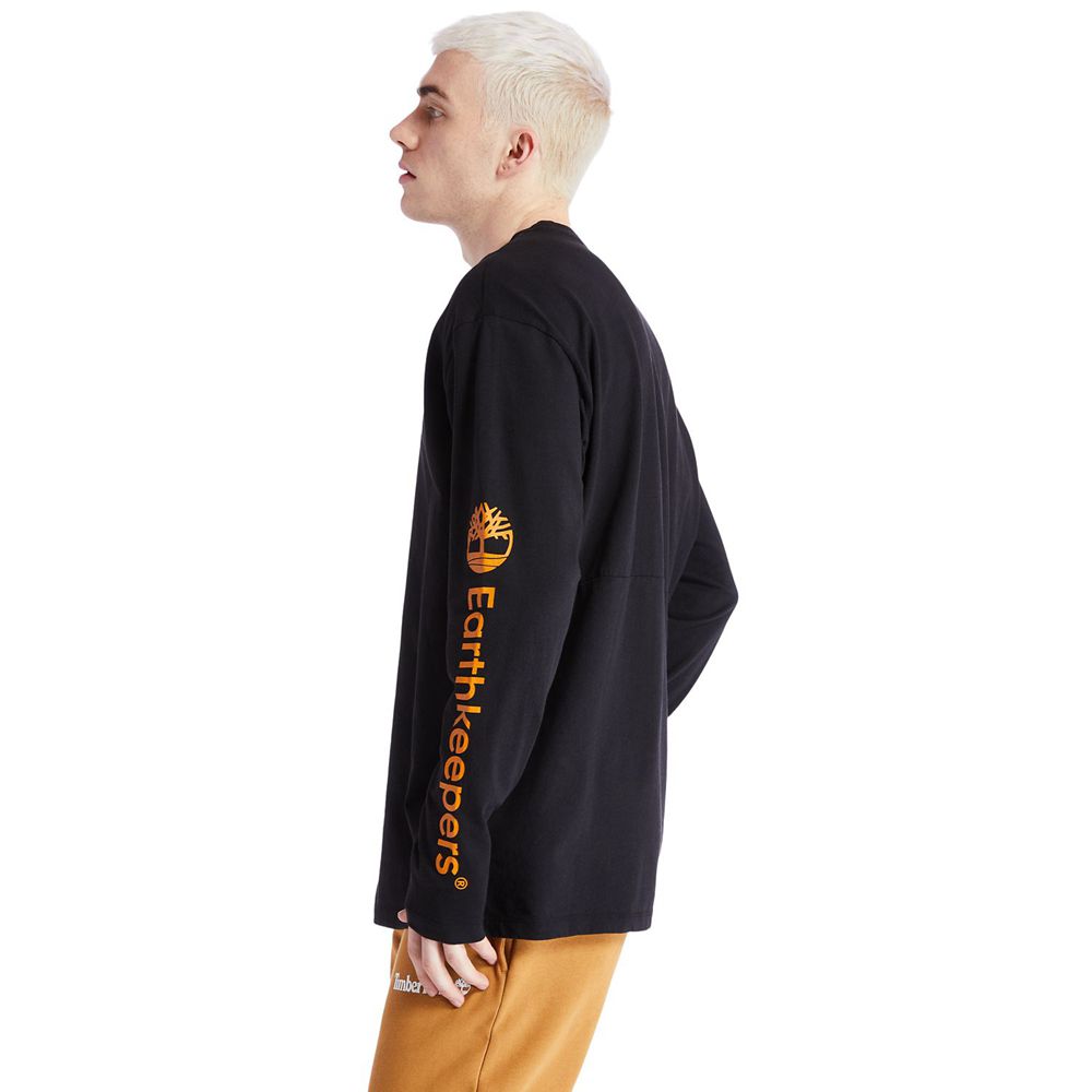 Camisetas Masculino - Timberland Ecoriginal Ek+ Long-Sleeve - NYPST7420 - Pretas